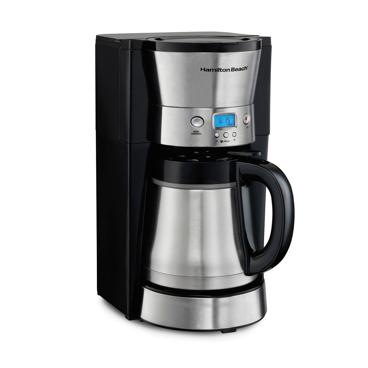 Hamilton Beach Programmable Coffee Maker with 10 Cup Thermal Carafe, 3 Brewing Options, Auto Shutof…