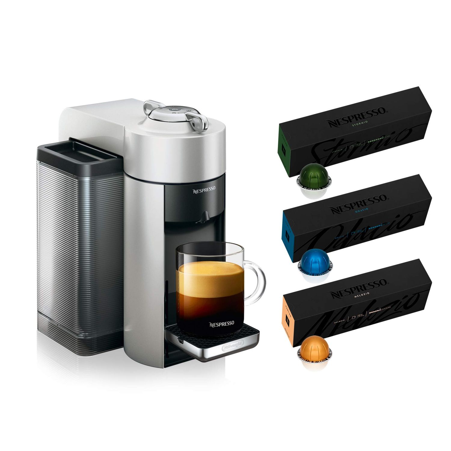 Nespresso ENV135S Vertuo Evoluo Coffee and Espresso Machine by De'Longhi, Silver Nespresso Vertuoli…