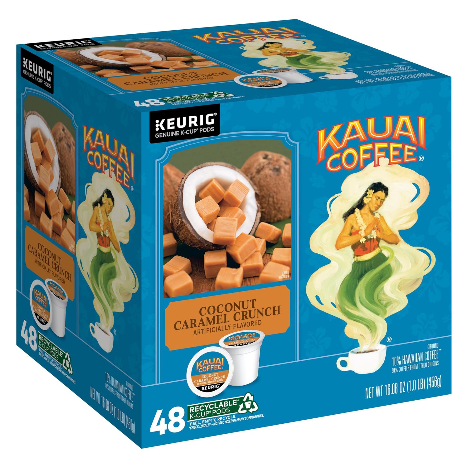 Kauai Coffee K-Cup Pods for Keurig Brewers – Arabica Coffee, 10% Hawaiian – Dark Roast, Nutty with …