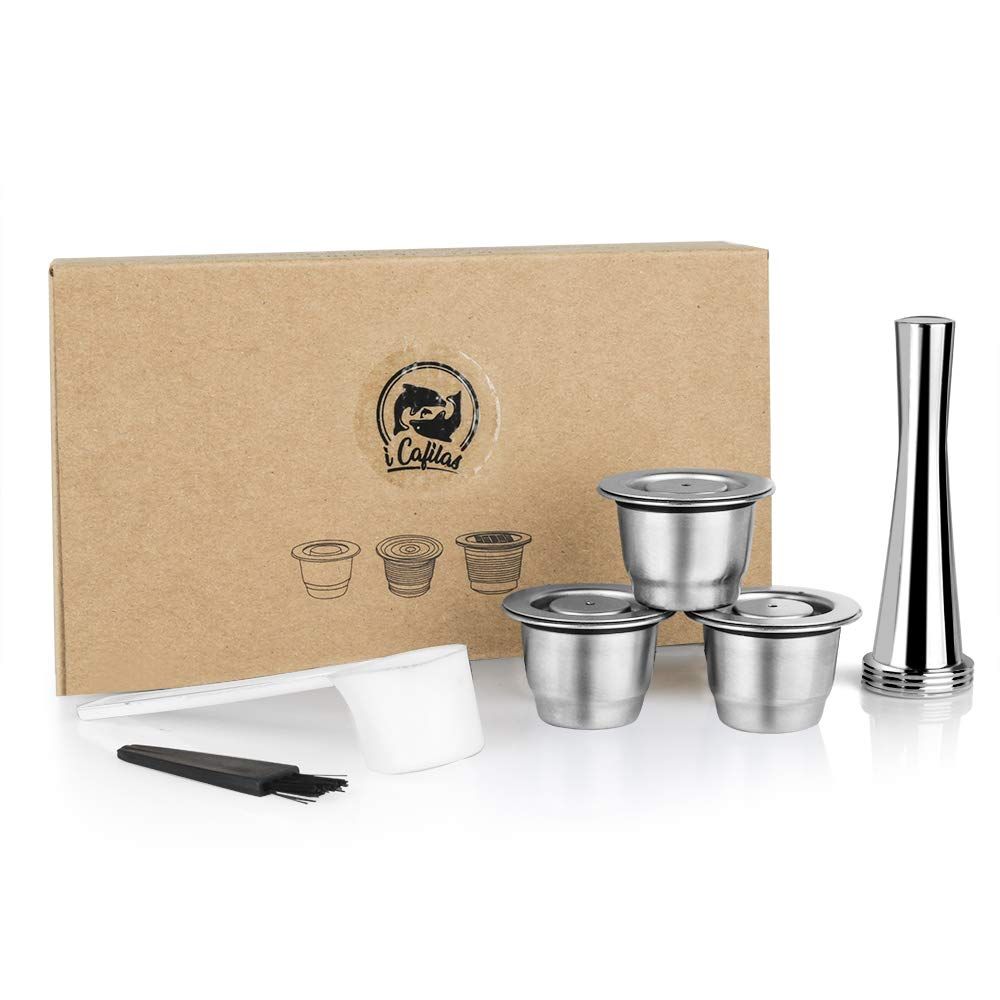 i Cafilas Reusable Coffee Pods Compatible with Nespresso Original Line, Stainless Steel Refillable …