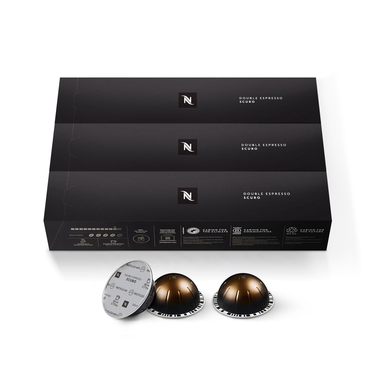 Nespresso Capsules Vertuo, Double Espresso Scuro, Dark Roast Espresso Coffee, 30-Count Coffee Pods,…
