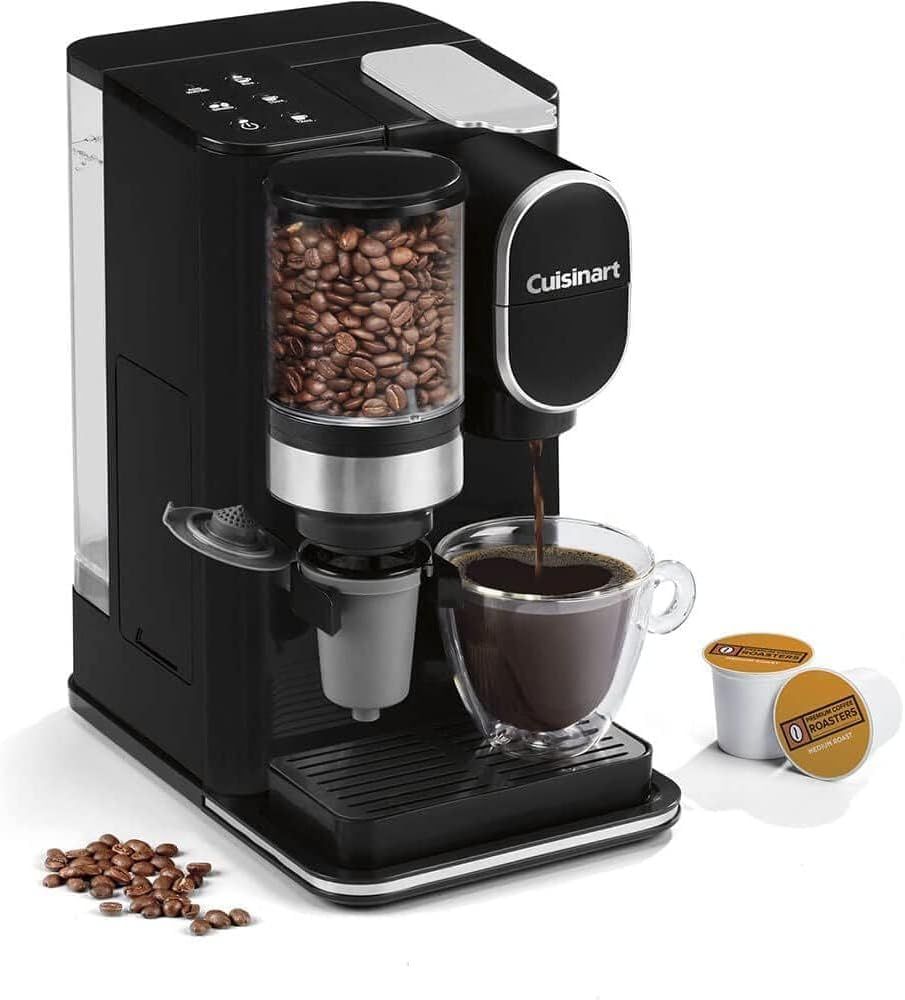 Cuisinart Single-Serve Coffee Maker + Coffee Grinder with 8 oz., 10 oz., and 12 oz. Serving Size, C…