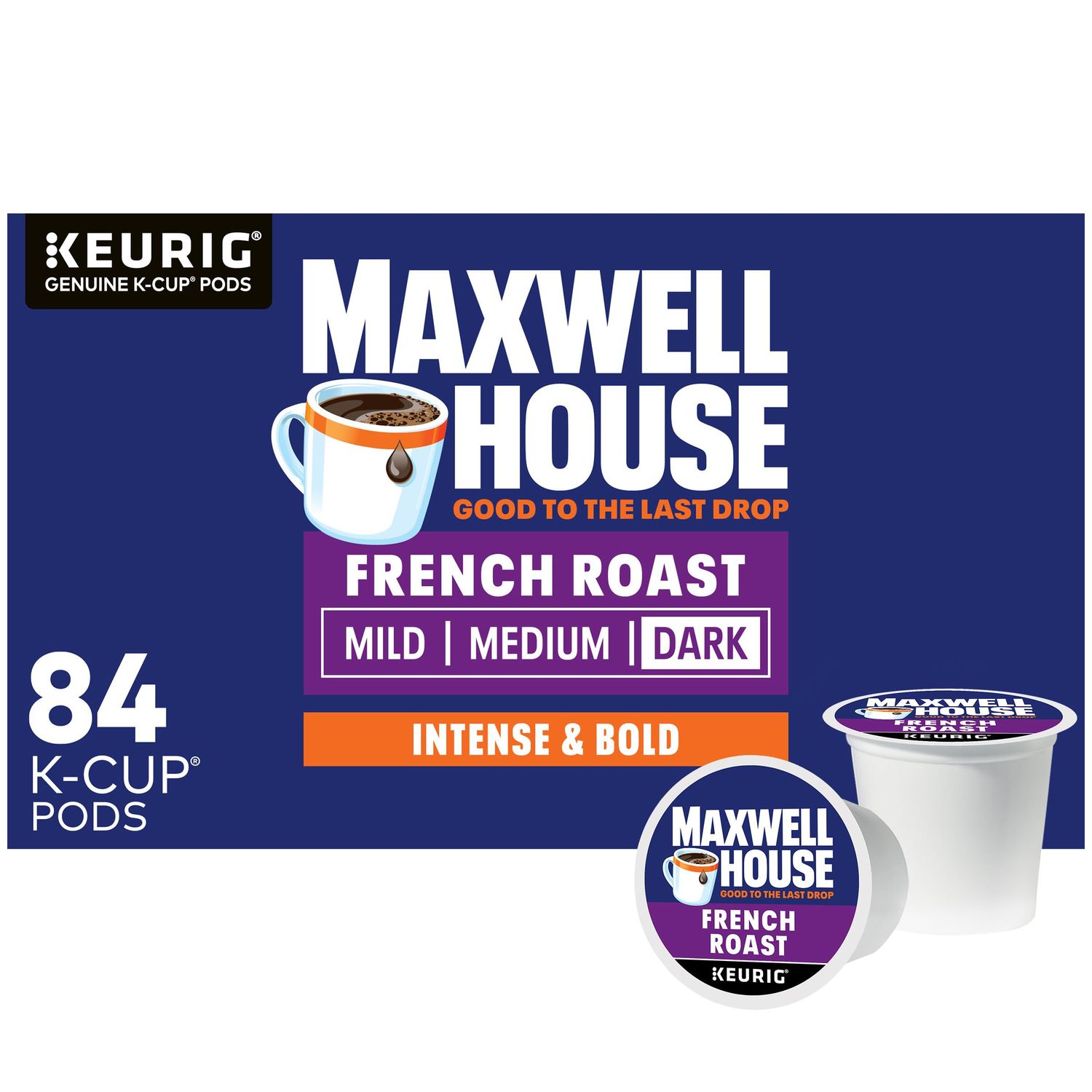 Maxwell House French Roast Dark Roast K-Cup Coffee Pods, 84 ct Box