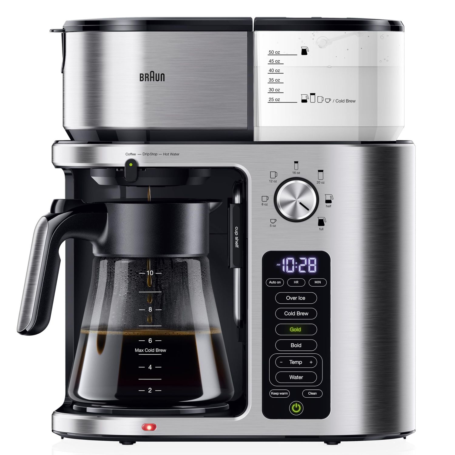 Braun MultiServe Plus 10-Cup Drip Coffee Maker - Hot &amp; Cold Multi-Serve Brewer with Timer and Auto …
