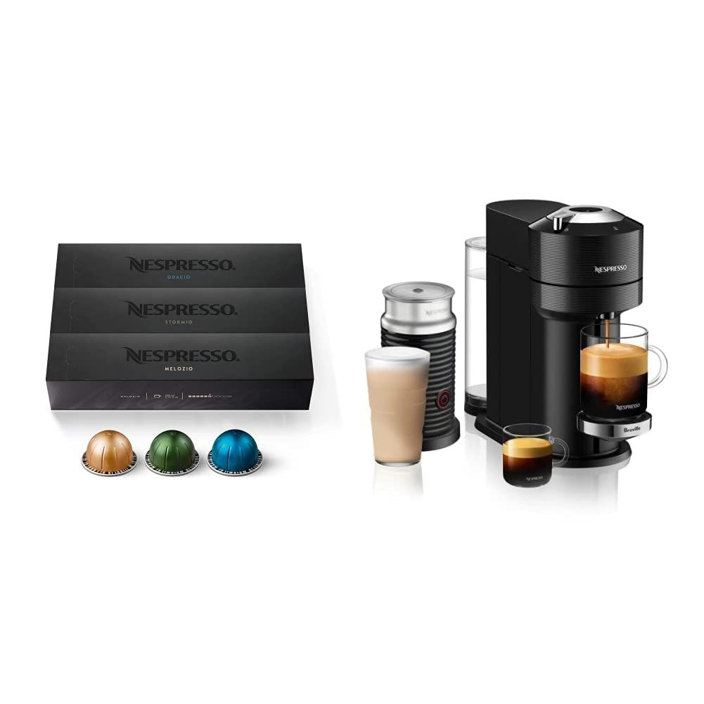 Nespresso Vertuo Next Premium Coffee and Espresso Machine by Breville with Milk Frother Capsules Ve…