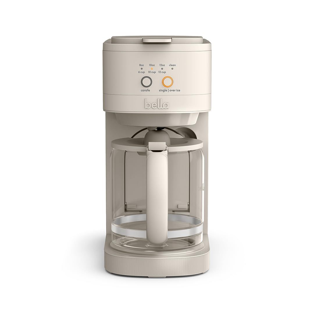 BELLA VersaBrew 2-in1 Coffee Maker, K-Cup compatible, Brew 3 Sizes Carafes &amp; Single Serve Cups, Dis…