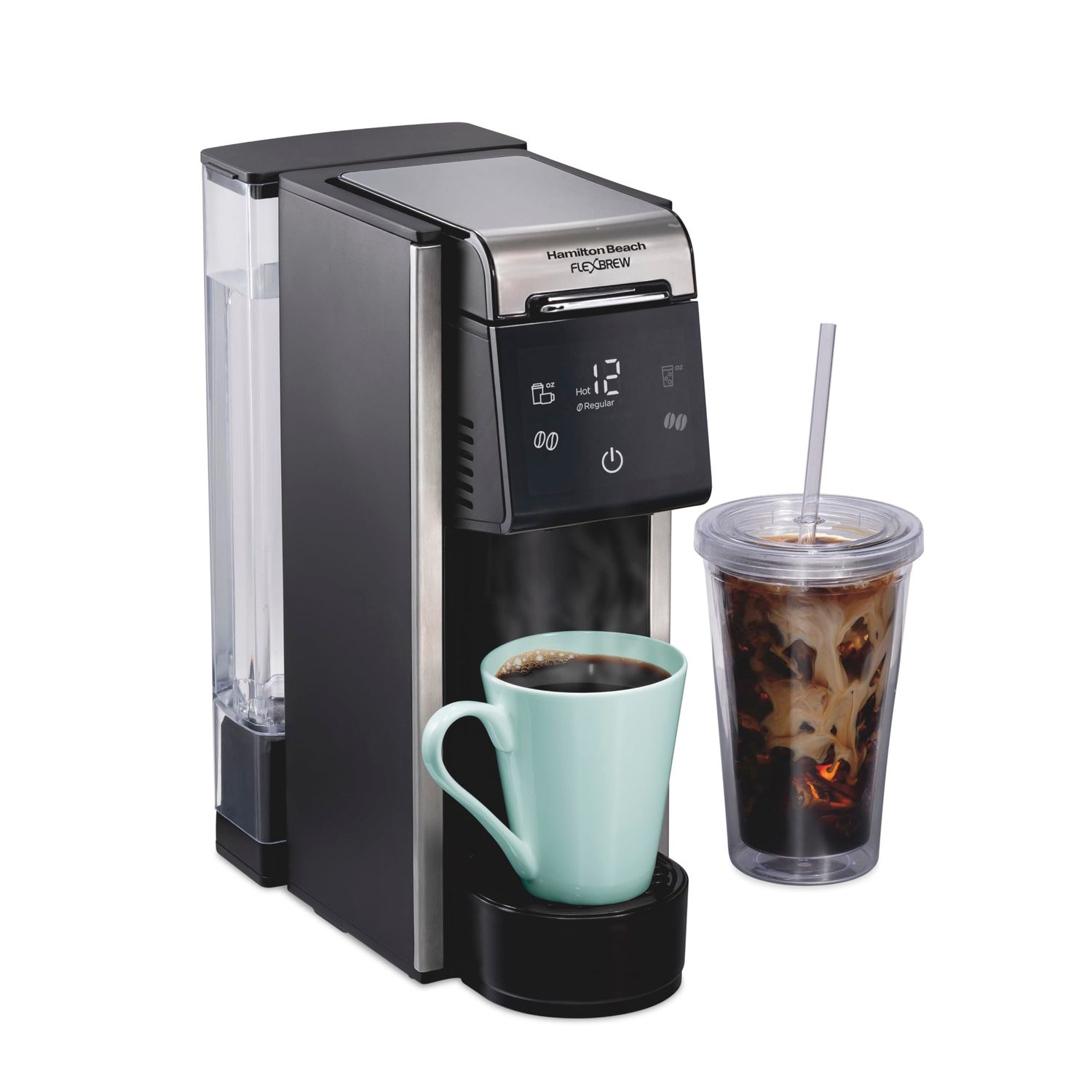 Hamilton Beach FlexBrew Advanced 4-in-1 Single Serve Hot &amp; Iced Coffee Maker with Removable 45 oz. …