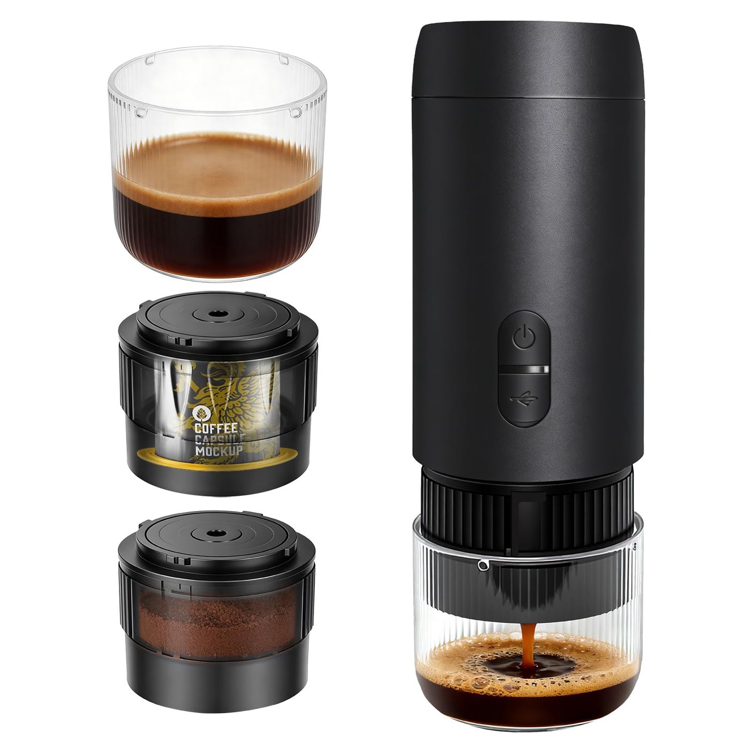 Portable Electric Espresso Machine, Coffee Espresso Maker for Travel with USB-C, Battery Powered 18…