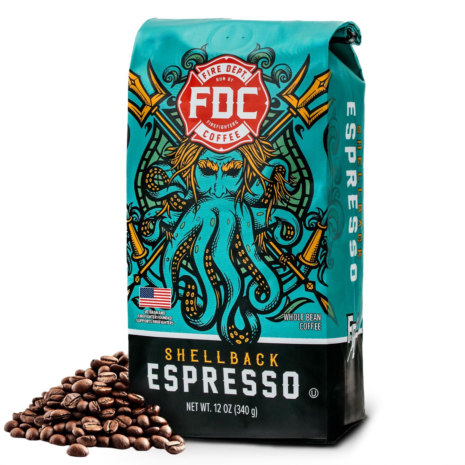 Fire Department Coffee - Gives Back to Firefighters - Bold &amp; Smooth Shellback Espresso Coffee Beans…