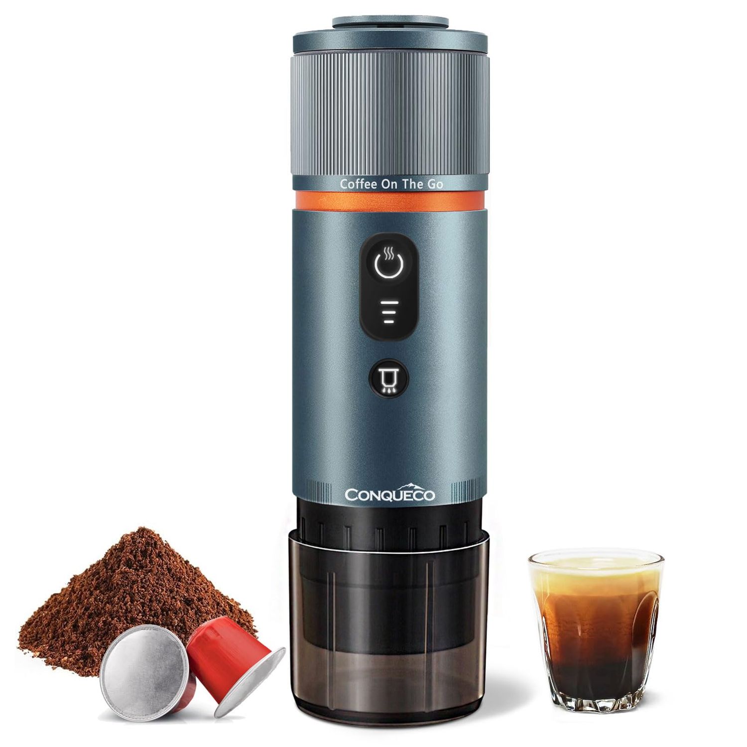 CONQUECO Portable Espresso Coffee Machine: 12V Electric Small Travel Expresso Maker - Self Heating …