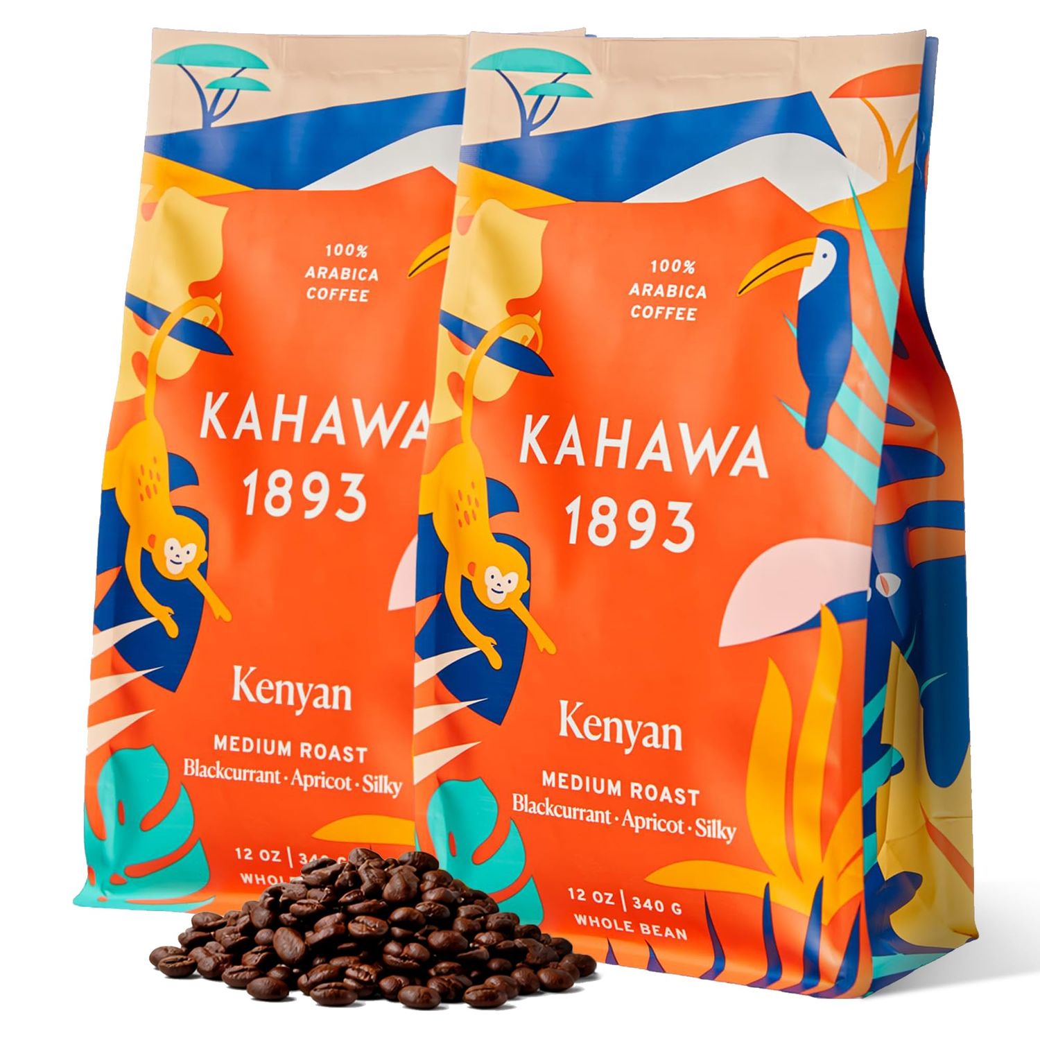 Kahawa 1893 Whole Bean Coffee Medium Roast Kenyan Blend 24 Oz - As Seen on Shark Tank, High Antioxi…