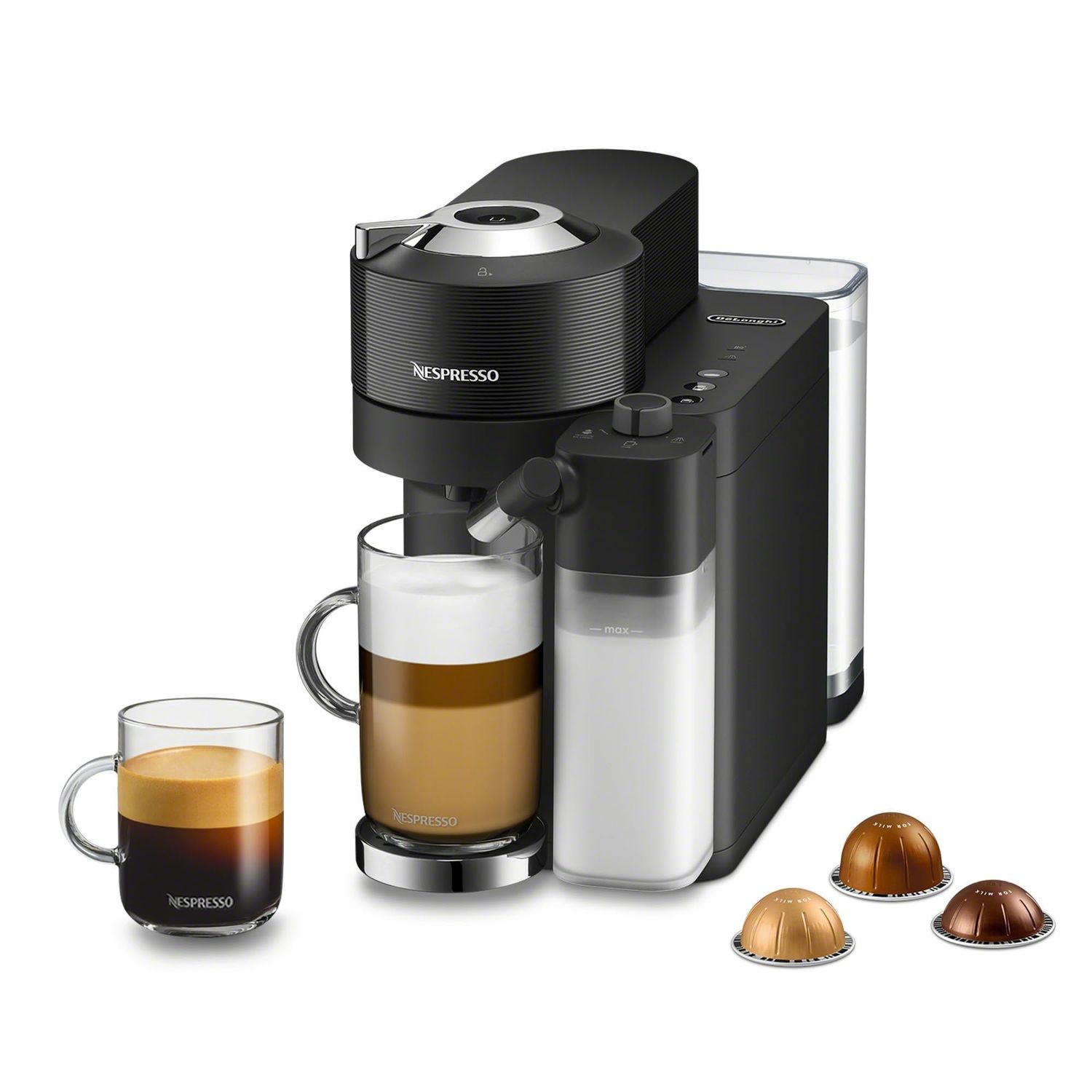 Nespresso Vertuo Lattissima Coffee and Espresso Maker by De'Longhi, Matte Black &amp; Glossy