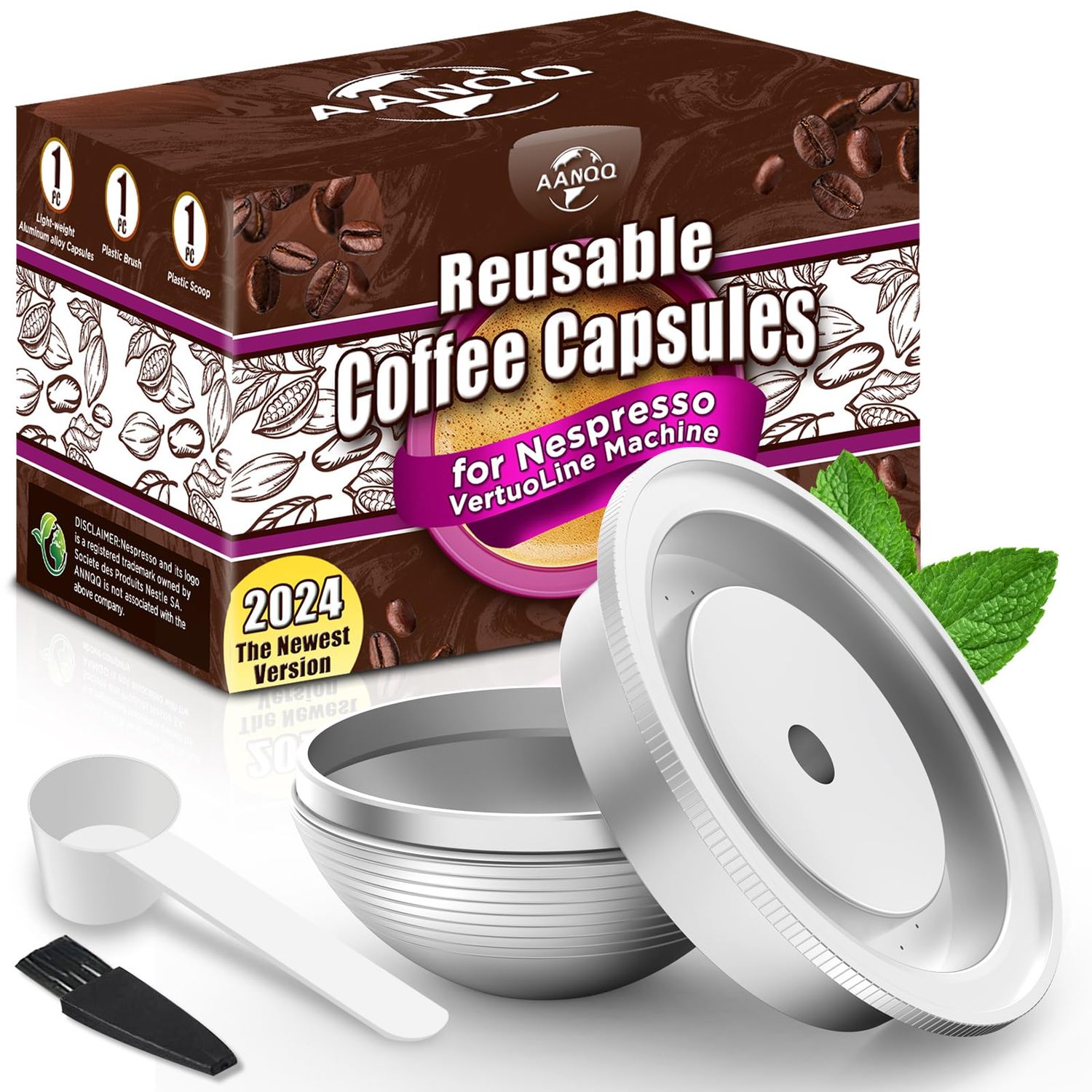 AANQQ Reusable Vertuo Pods for Nespresso: Lightweight Machine-Friendly Metal Coffee Capsule - SGS T…