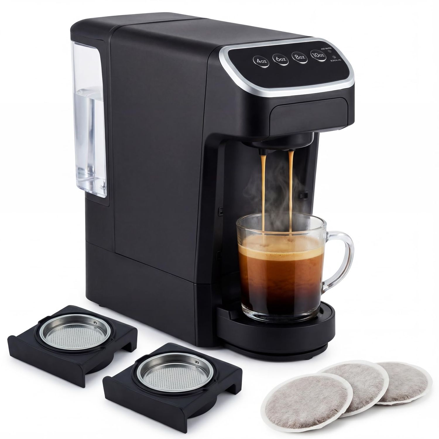 Coffee Machine – Compatible with Senseo Pods – Fast Brewing Single-Serve Coffee Maker with Rich Fla…