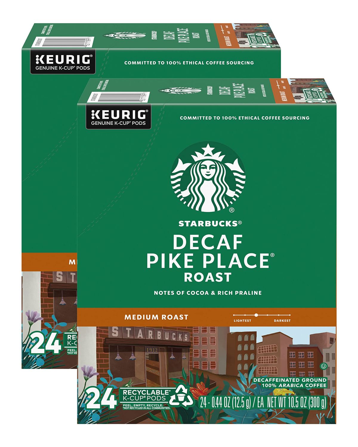Starbucks K-Cup Coffee Pods, Medium Roast Hot or Iced Coffee, Decaf House Blend, 60 Keurig Pods
