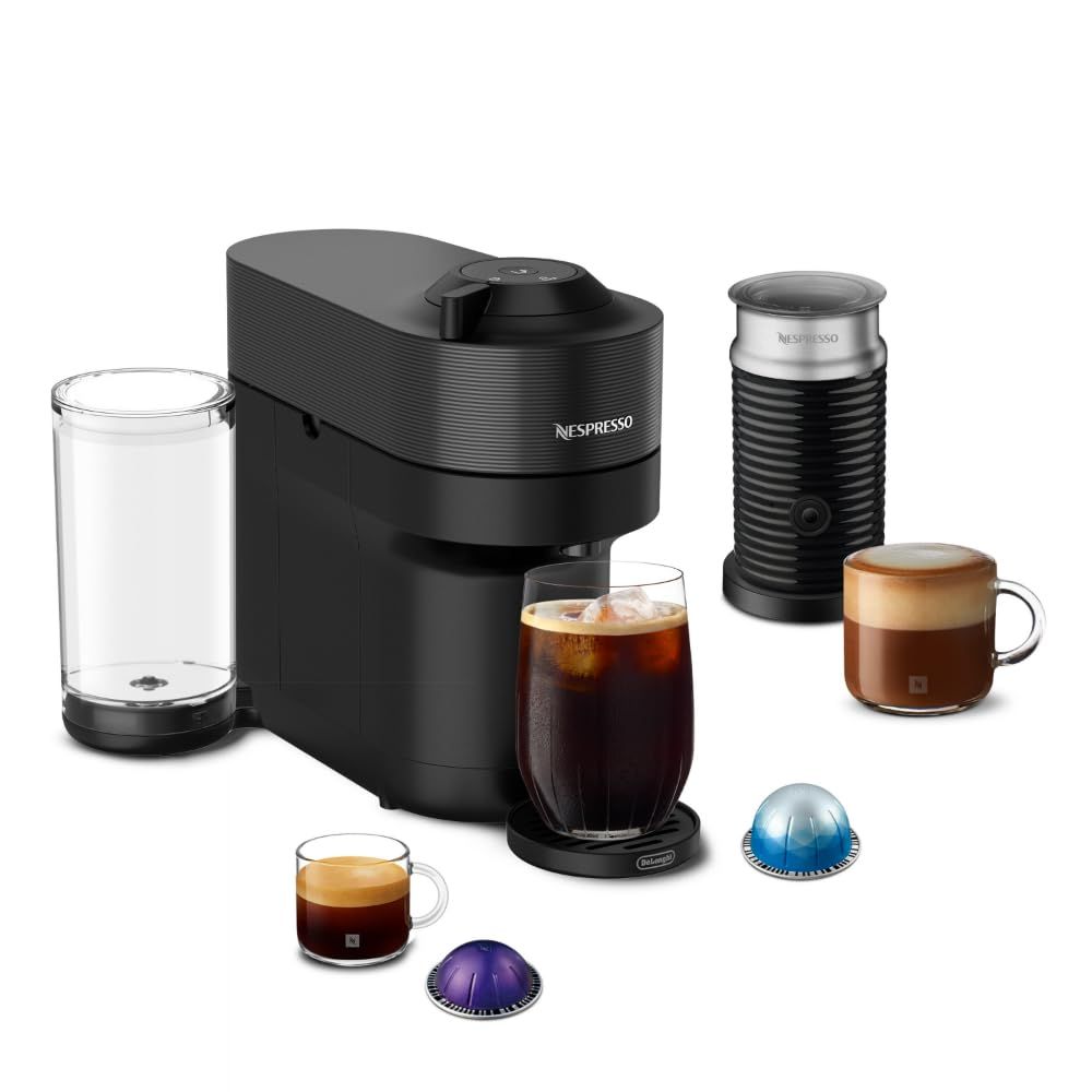 Nespresso Vertuo Pop+ Coffee and Espresso Machine by De'Longhi with Aeroccino Milk Frother, Liquori…