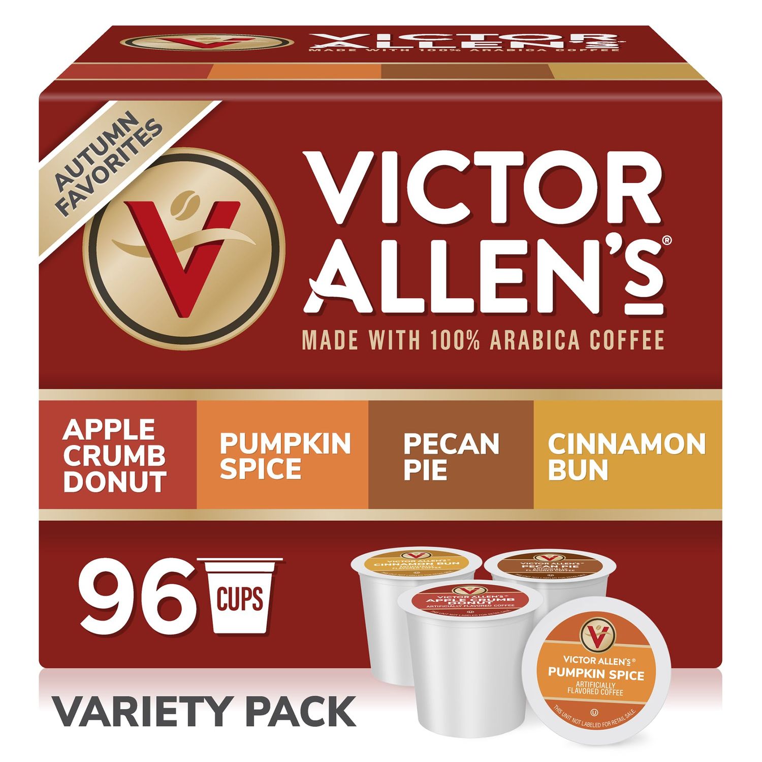 Victor Allen's Coffee Autumn Favorites Coffee Variety Pack (Apple Crumb Donut, Pumpkin Spice, Pecan…