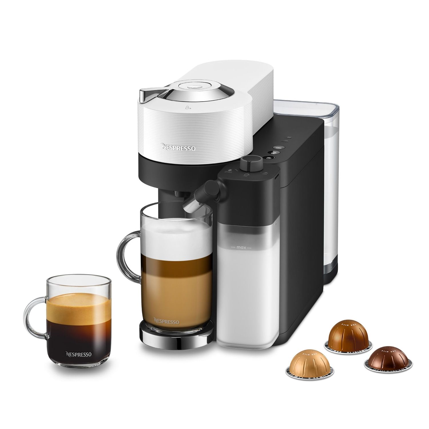 Nespresso Vertuo Lattissima Coffee &amp; Espresso Maker by De'Longhi, Matte White and Glossy