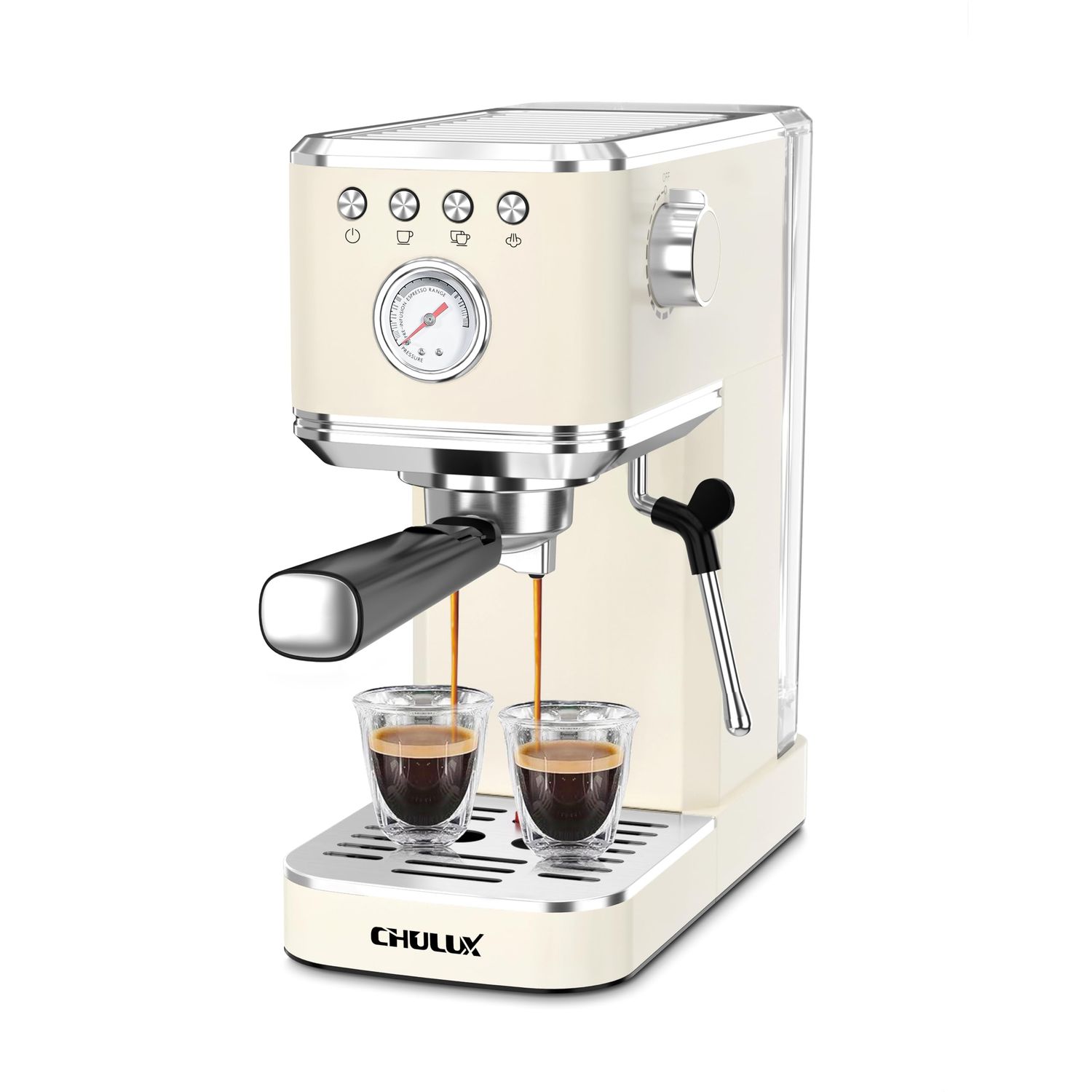 CHULUX Slim Espresso Machine with Milk Frother, 20 Bar Professional Italian Pump Espresso Coffee Ma…