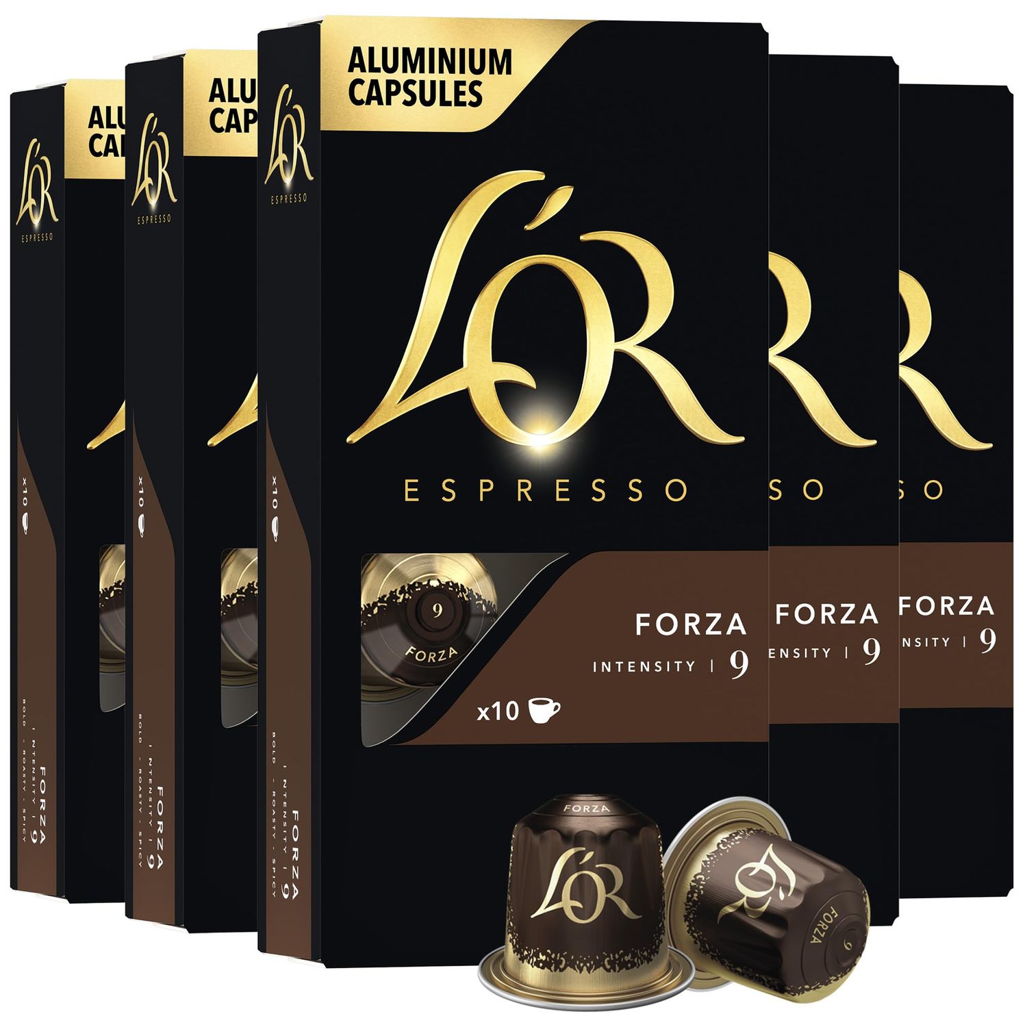 L'OR Espresso Capsules, 50 Count Forza, Single-Serve Aluminum Coffee Capsules Compatible with the L…