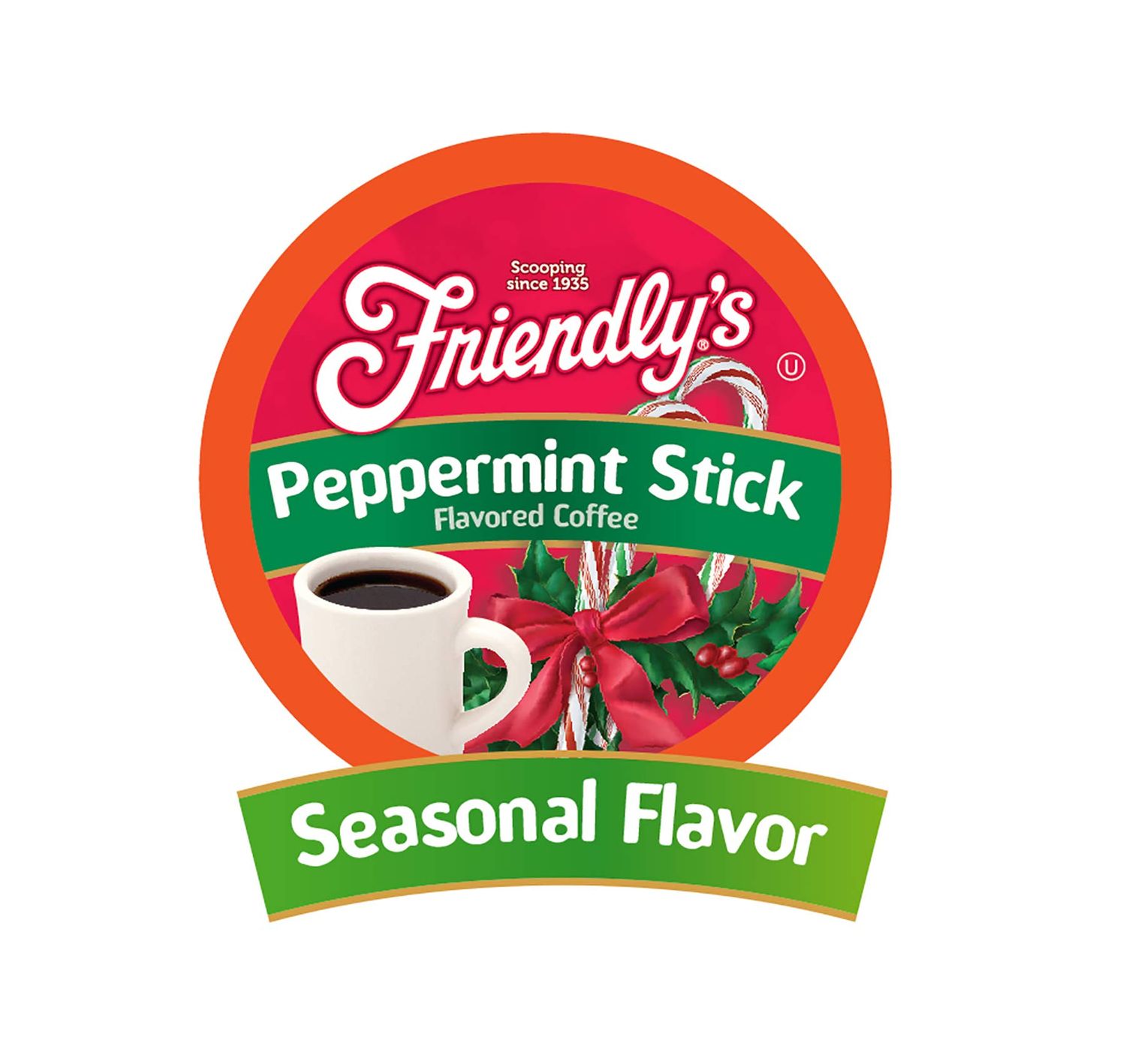 Friendly's Peppermint Flavored Coffee Pods for Keurig K Cup Brewers, Peppermint Stick, 40 Count (Pa…