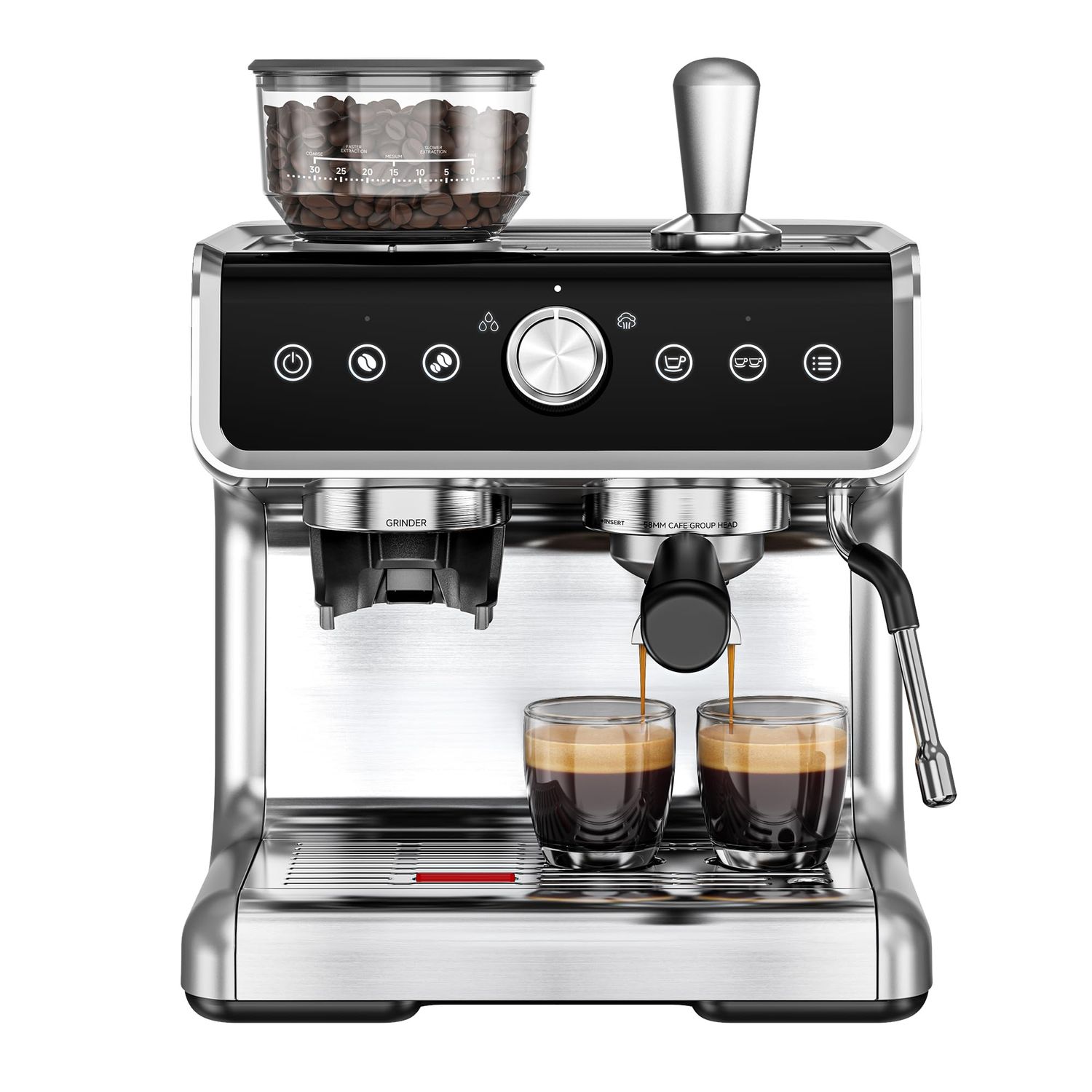 EUHOMY Espresso Machine with Grinder, 20 Bar Coffee Maker with Milk Frother Steam Wand, Professiona…
