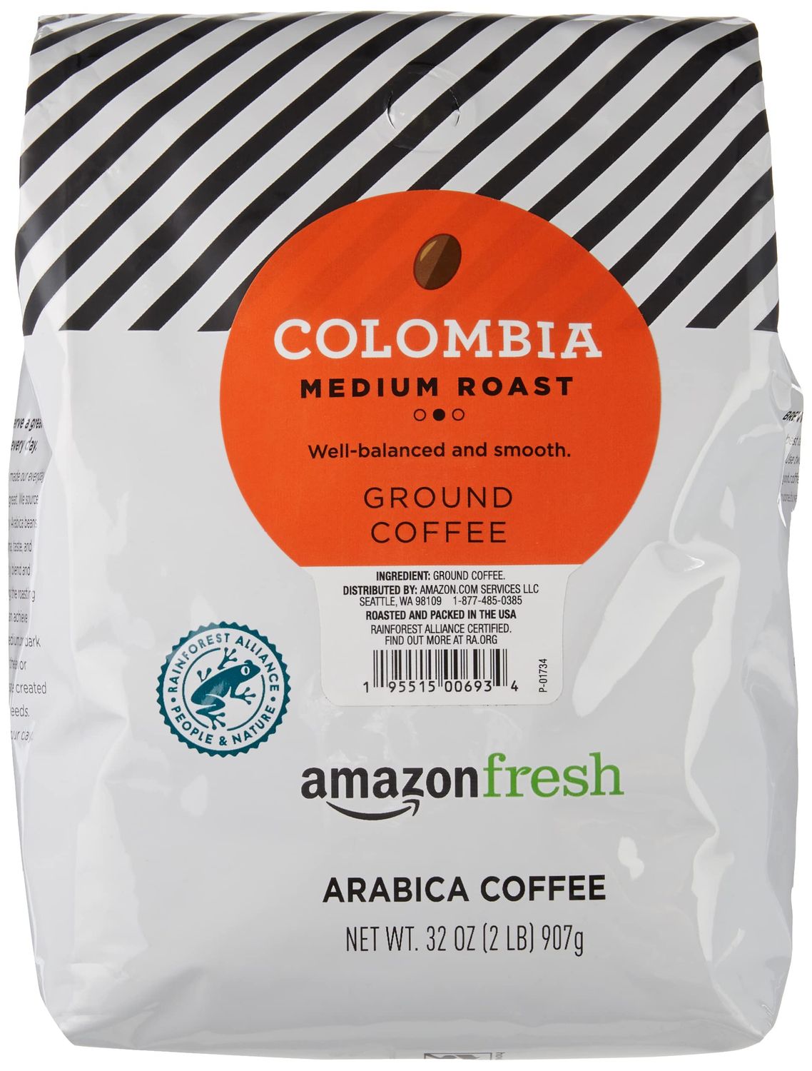 Fresh, Colombia Ground Coffee, Medium Roast, 32 Oz