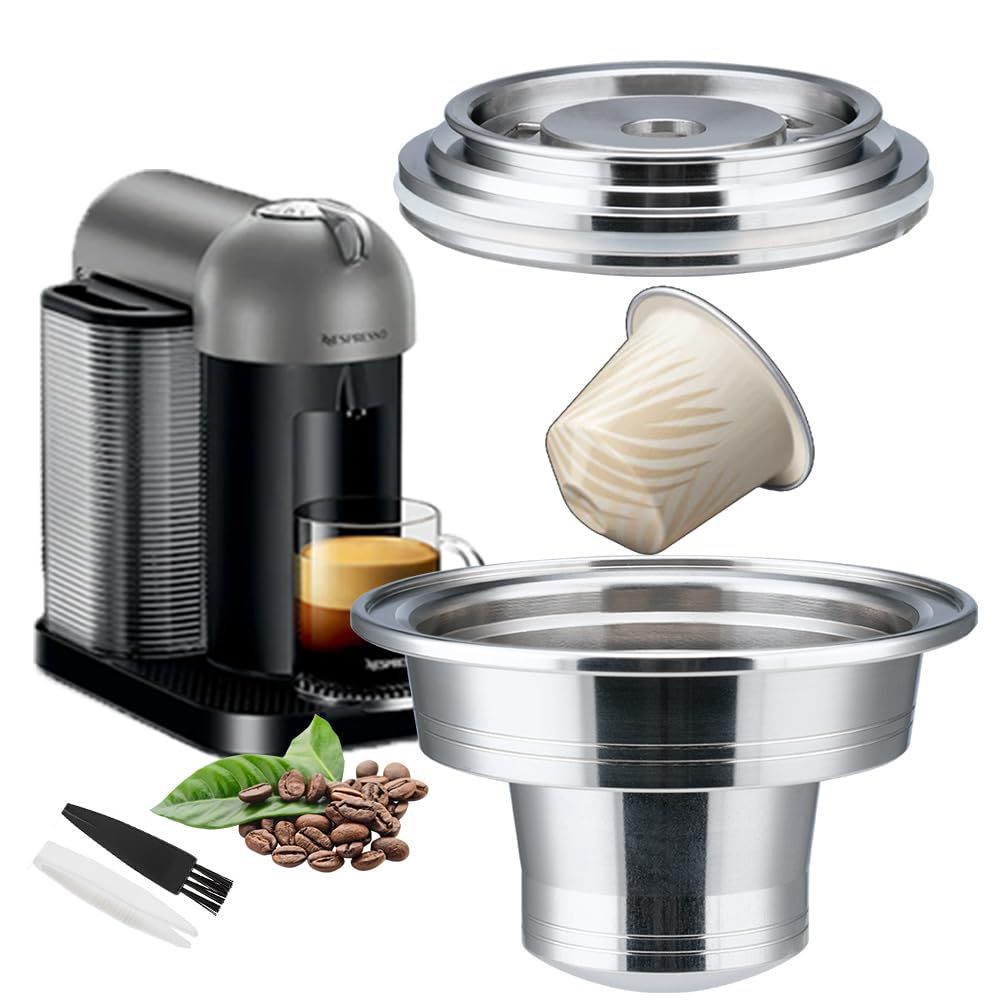 Sesama Reusable Coffee Pods Adapter Stainless Steel Converter Holder Compatible with Nespre.sso Ver…