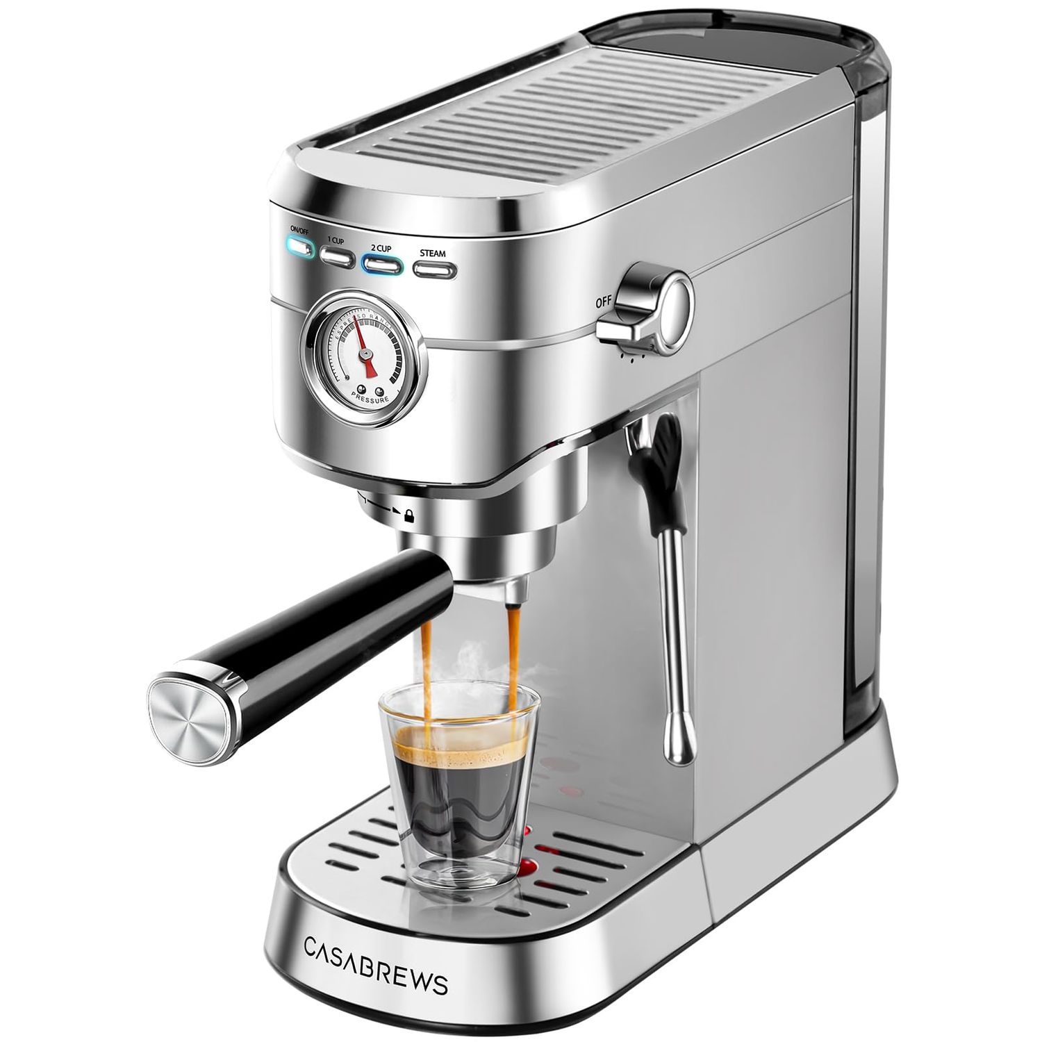 CASABREWS CM5418 Espresso Machine 20 Bar, Compact Espresso Maker with Steam Milk Frother, Stainless…