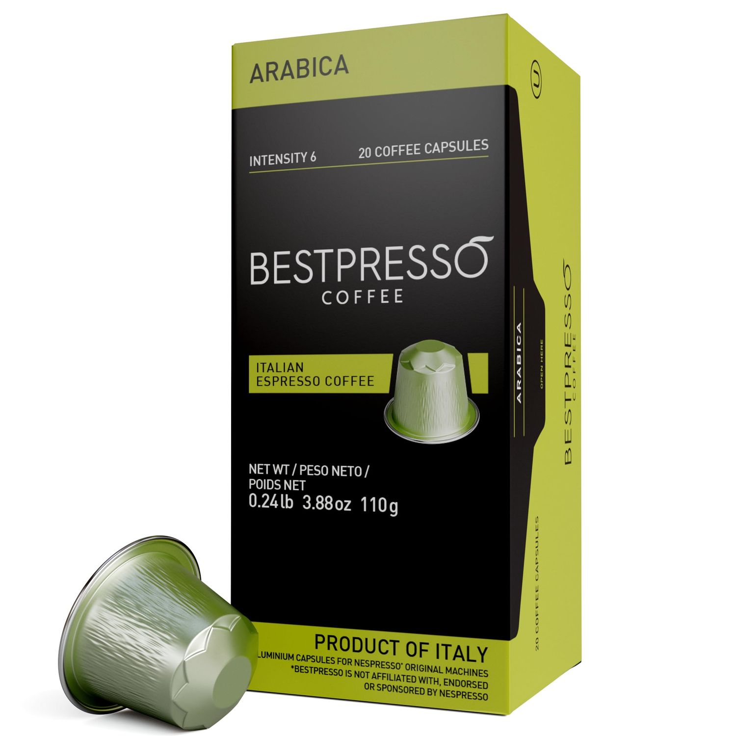 Coffee for Nespresso Original Machine 120 pods Certified Genuine Espresso Arabica Blend (Light Inte…