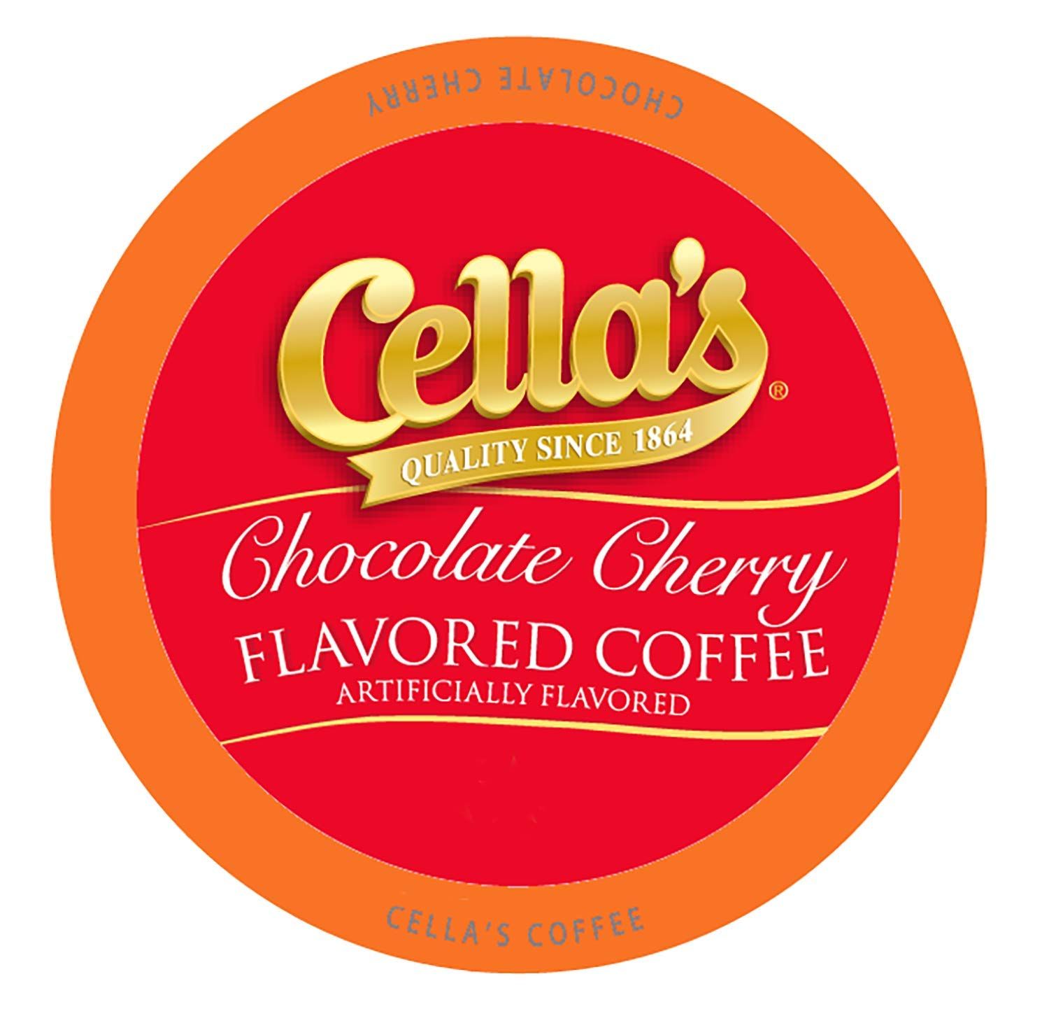 Cella's Chocolate Cherry Coffee Pods Compatible with Keurig K Cup Brewers, Medium Roast Flavored Co…