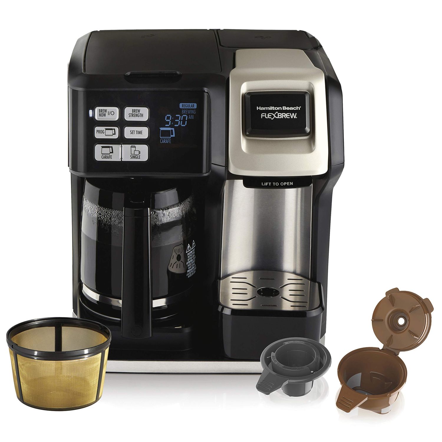 Hamilton Beach FlexBrew Trio 2-Way Coffee Maker, Compatible with K-Cup Pods or Grounds, Single Serv…