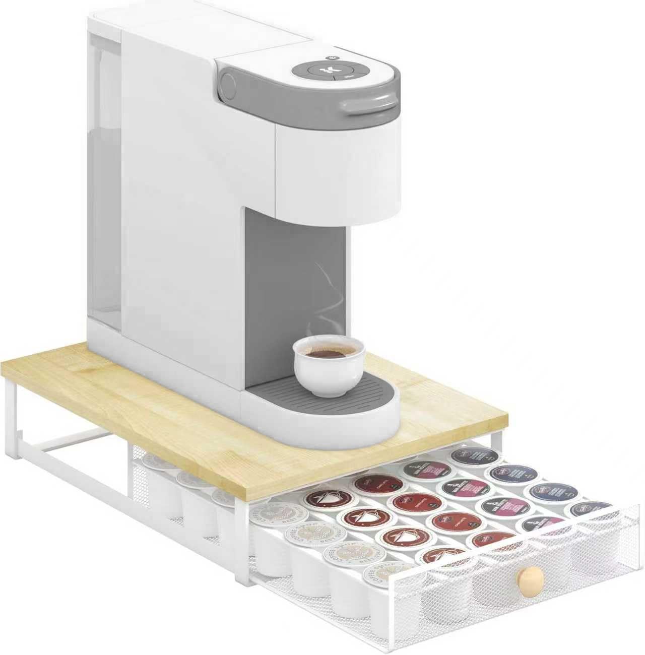Sedegn Coffee Pod Holder Counter Coffee Vertuo Capsules Storage Organizer with Sliding Drawer Compa…