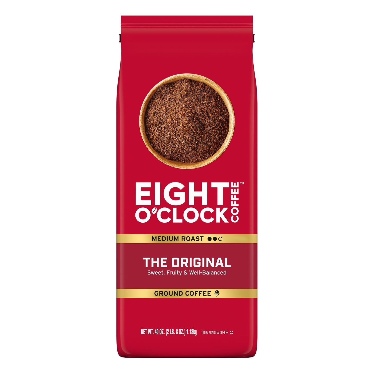 Eight O'Clock Coffee The Original, 40 Ounce (Pack of 1) Medium Roast Whole Bean Coffee, 100% Arabic…