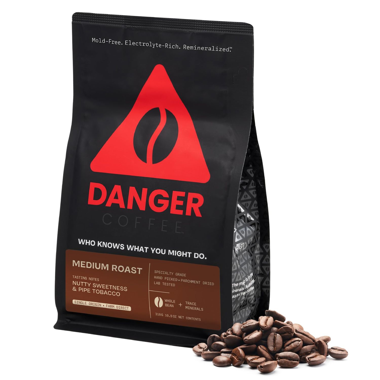 Danger Coffee by Dave Asprey, Remineralized, Mold Free &amp; Lab Tested Whole Bean Coffee, Medium Roast…