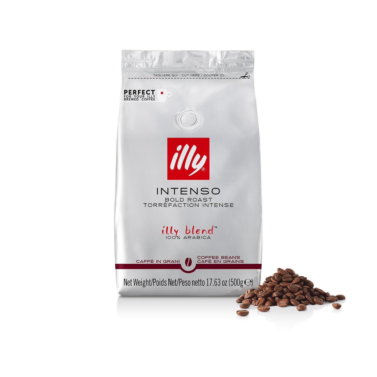 illy Whole Bean Coffee - Perfectly Roasted – Intenso Dark Roast - Warm Notes of Cocoa &amp; Dried Fruit…