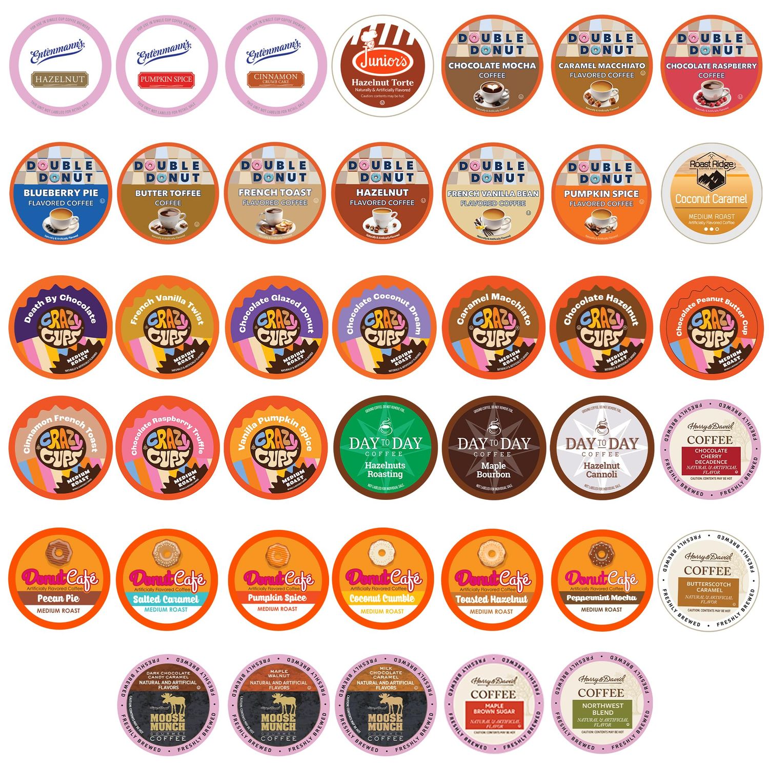 Crazy Cups Flavored Coffee Pods Variety Pack for Keurig K Cups Brewers, Assorted Flavored Coffee Sa…