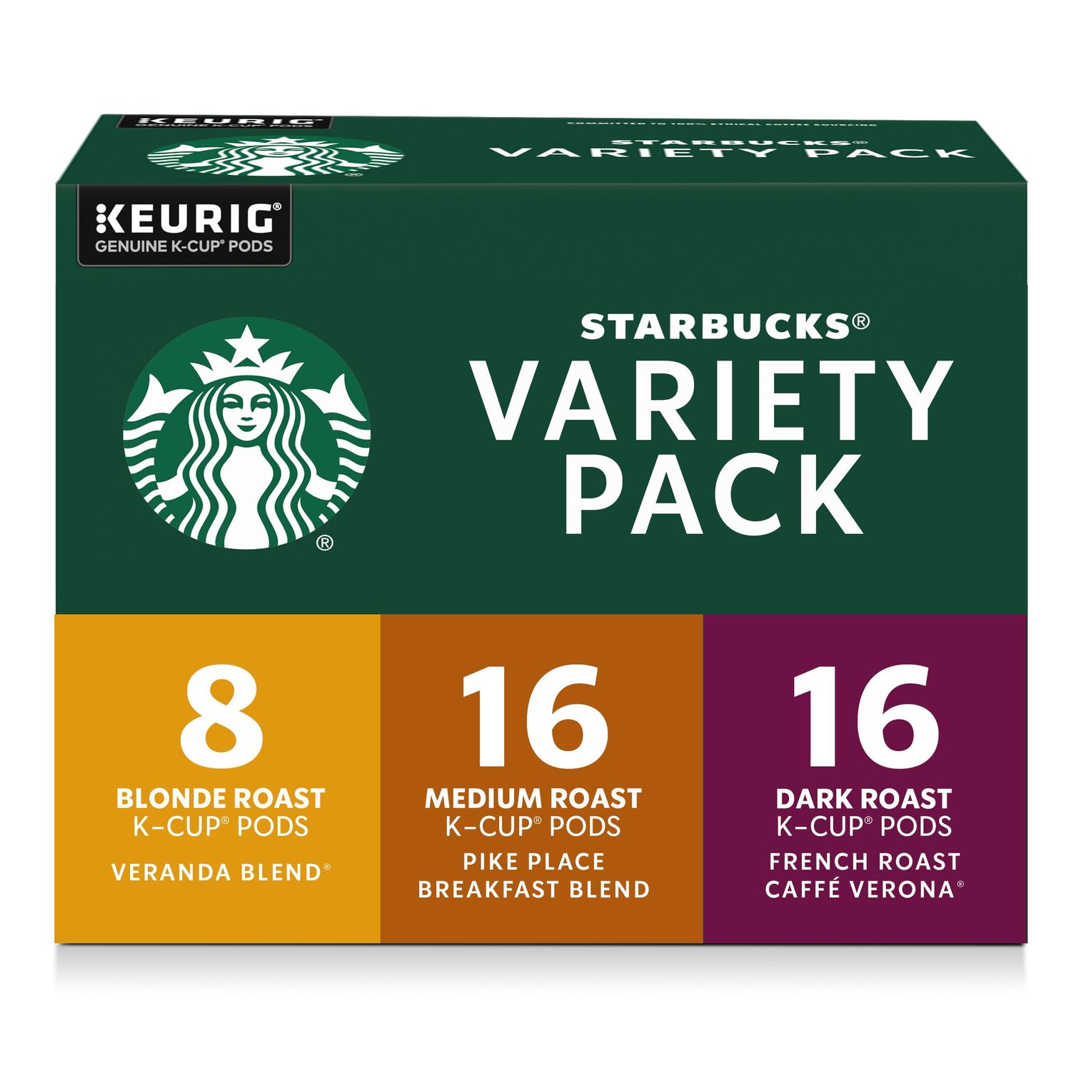 Starbucks K-Cup Coffee Pods, Starbucks Blonde, Medium and Dark Roast Hot or Iced Coffee, Variety Pa…
