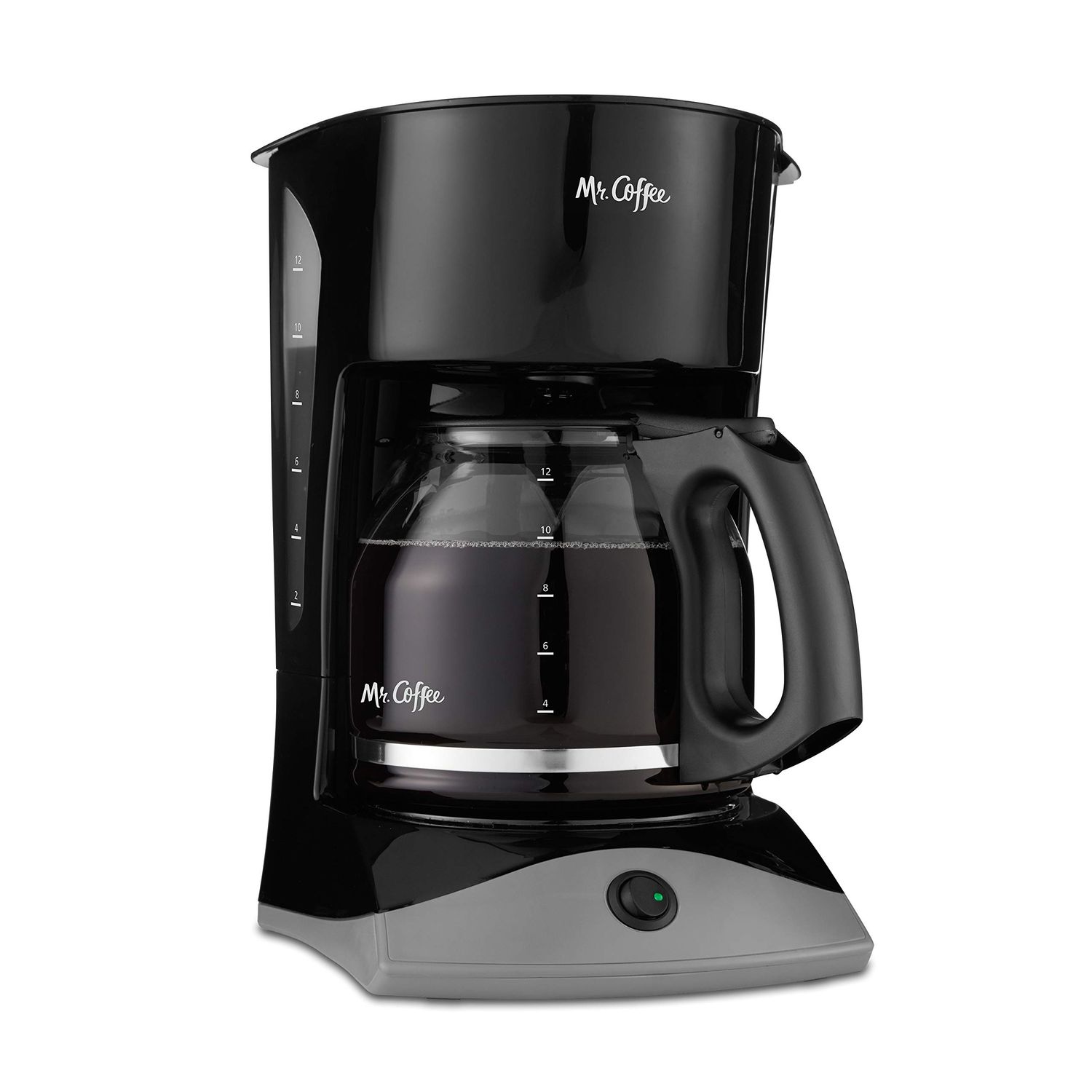 Mr. Coffee Black Coffee Maker, 12 Cups, with Auto Pause and Glass Carafe, Perfect for Home and Offi…