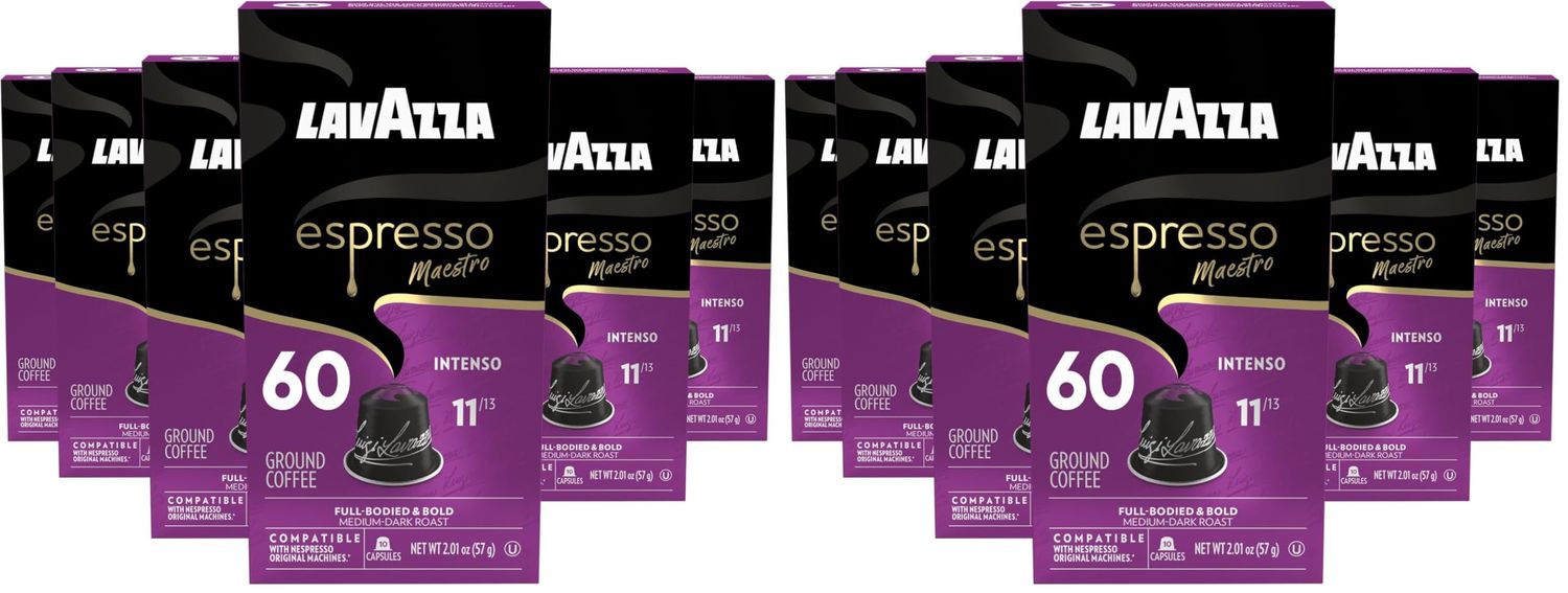 Lavazza Espresso Maestro Intenso Aluminum Capsules Compatible with Nespresso* Original Machines, Me…