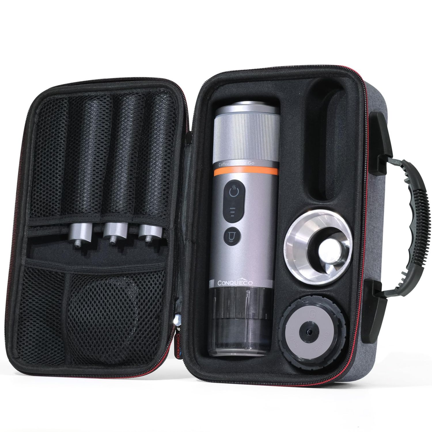 CONQUECO Portable Espresso Machine Travel: 12v Car Coffee Maker Set with Battery for Camping - Smal…