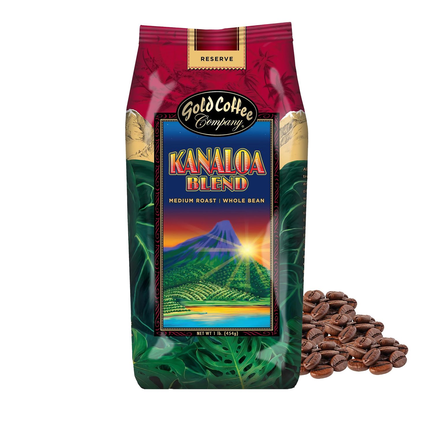 Gold Coffee Co. Kanaloa Premium House Blend - Medium Roast, Whole Bean 100% Arabica Coffee - Notes …