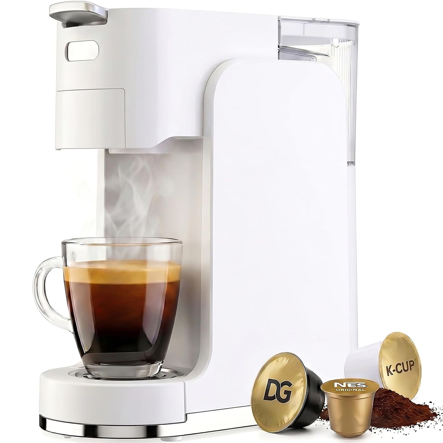 Single-Serve Coffee Maker, 4 in 1 Hot and Iced Coffee Machine, 20-Bar Espresso Coffee Maker for Gro…