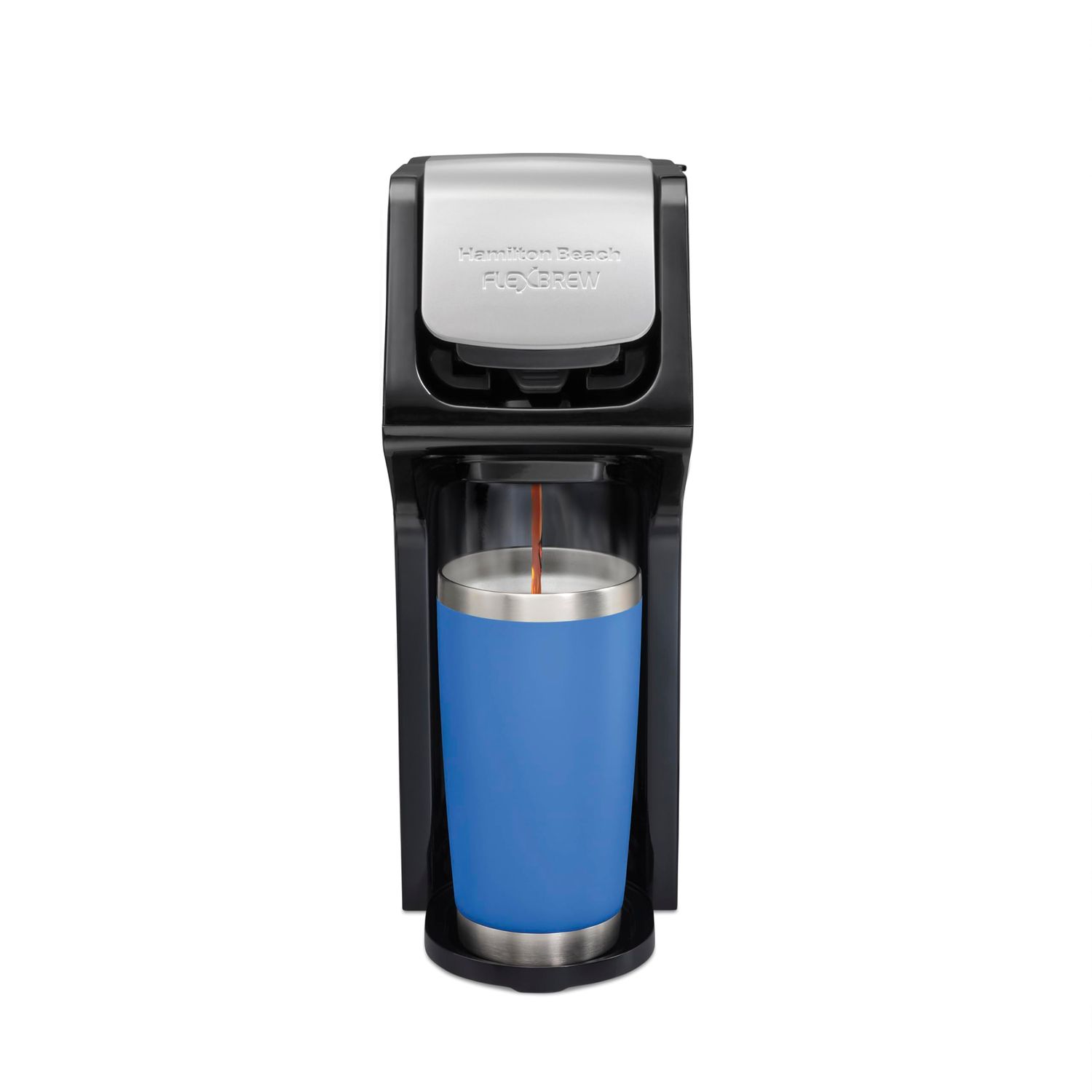 Hamilton Beach FlexBrew Single Serve Coffee Maker, Coffee Machine Compatible with Pod Packs and Gro…