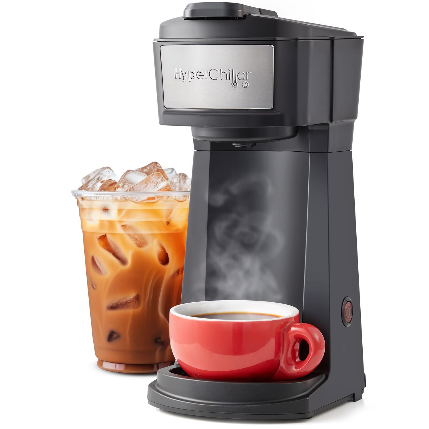 Elite Gourmet HyperChiller EHC210N Iced/Hot Coffee Maker, K-Cup or Coffee Grounds, 8, 10 or 12oz Po…