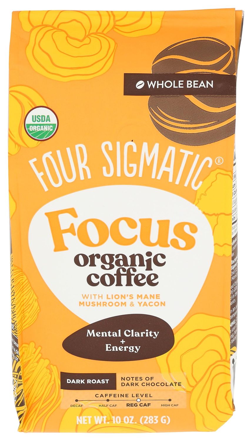 Four Sigmatic Organic Lion's Mane Whole Bean Coffee, 10 OZ