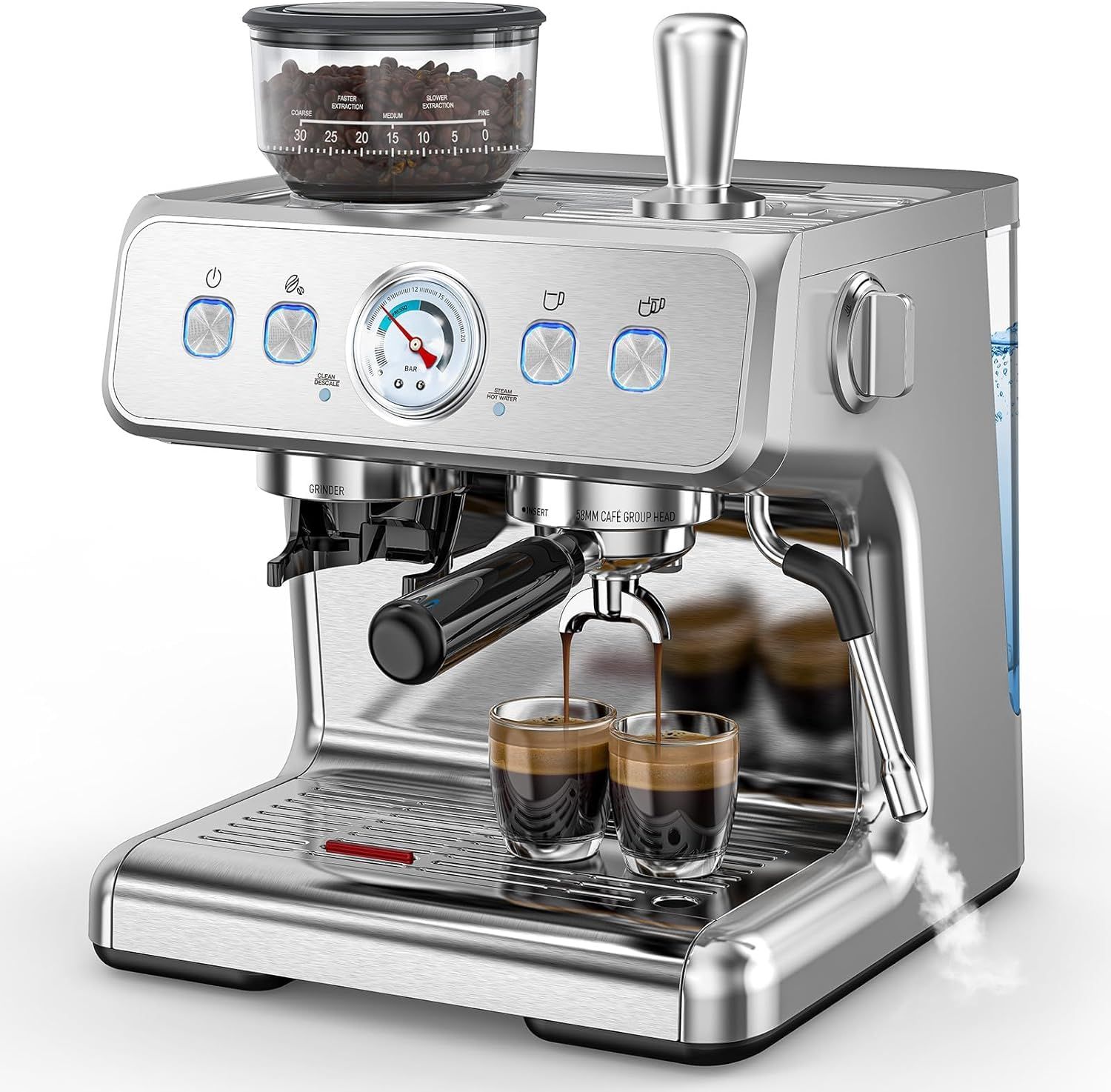 COWSAR (2026 Upgrade) 20 Bar Espresso Machine with Grinder,Expresso Coffee Machines with Milk Froth…