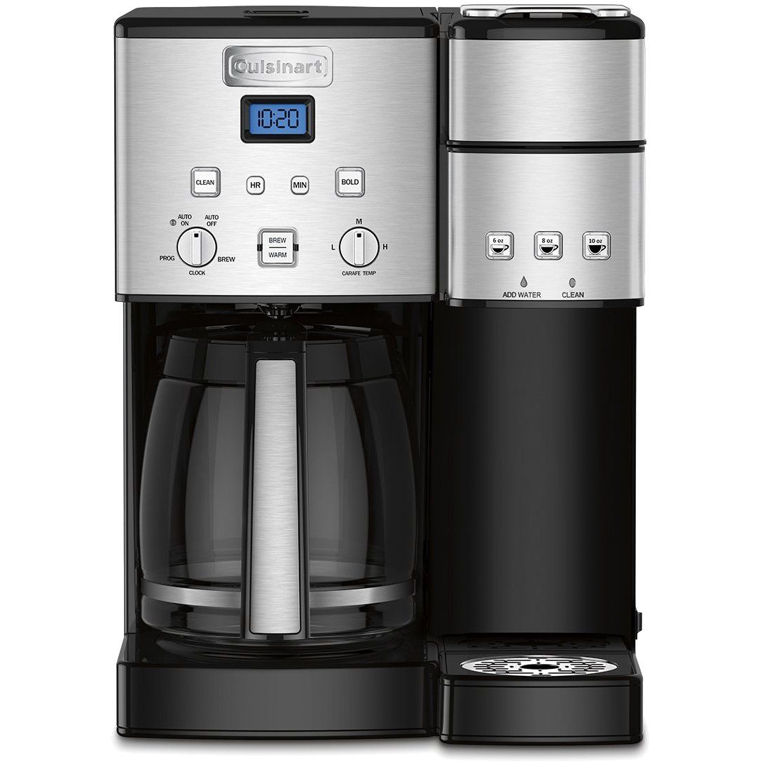 Cuisinart Single Serve + 12 Cup Coffee Maker, Offers 3-Sizes: 6-Ounces, 8-Ounces and 10-Ounces, Sta…