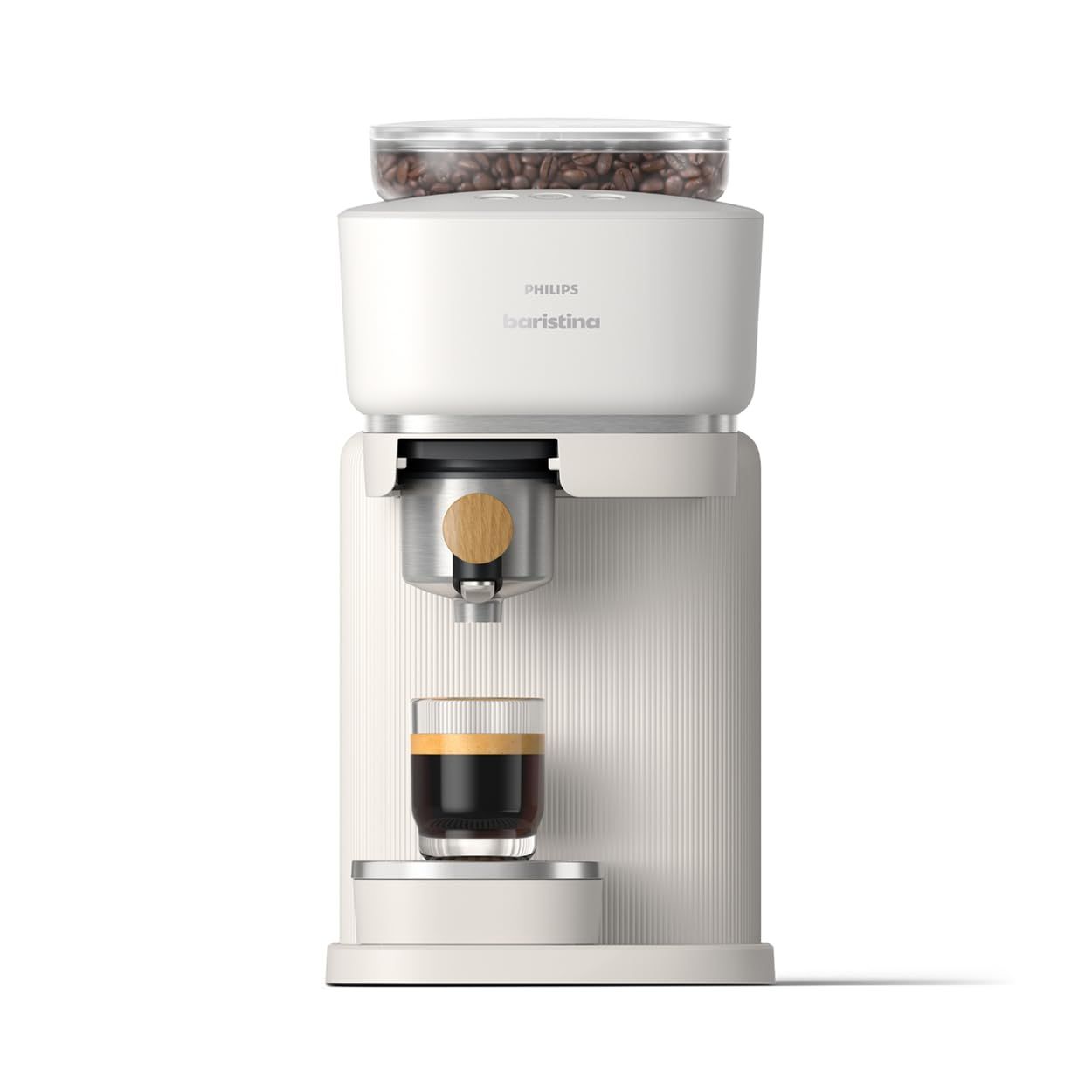 Philips Baristina Espresso Machine, Grind, Tamp &amp; Brew Coffee Beans in One Swipe, Compact, 16 Bar P…