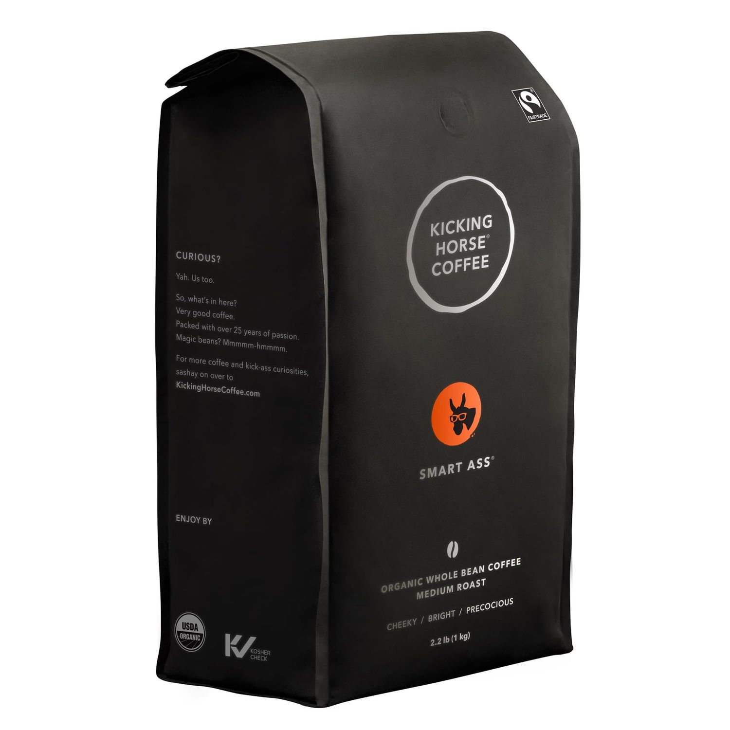 Kicking Horse Coffee, Smart Ass, Medium Roast, Whole Bean, 2.2 Pound - Certified Organic, Fairtrade…